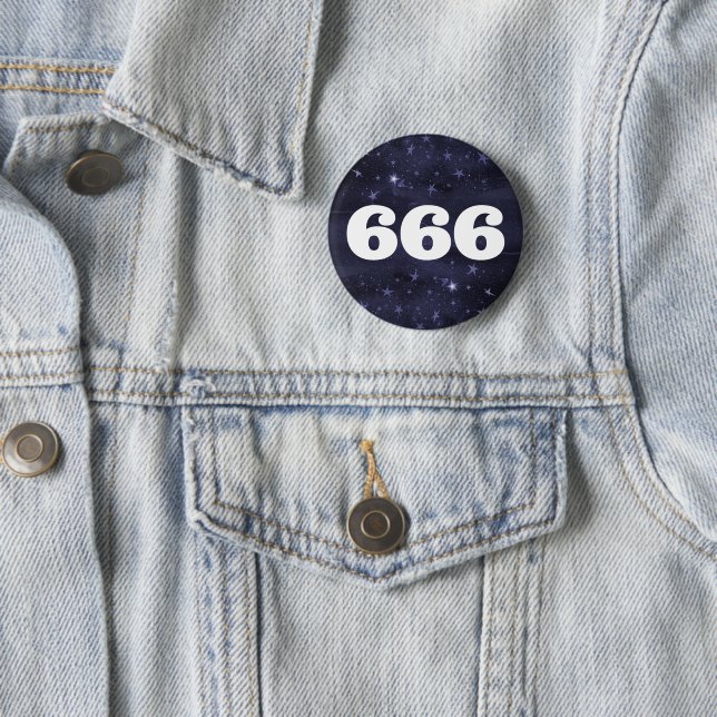 666 Angel Number Stars Higher Self Alignment 6 Cm Round Badge (In Situ)