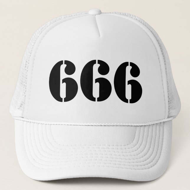 666 (black) trucker hat (Front)