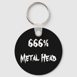 666% Metal Head Key Ring