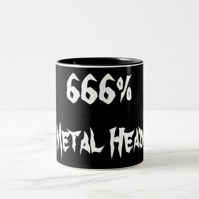666%Metal Head Two-Tone Coffee Mug (Center)