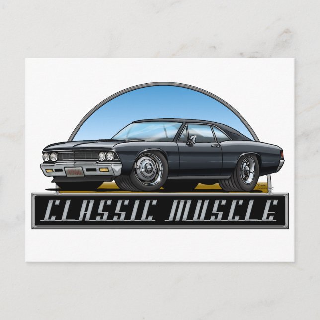 66 Chevelle Black Postcard (Front)