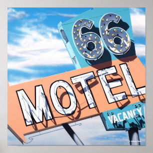 66 Motel on Historic Route 66 Poster