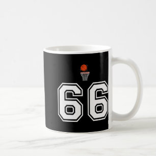 66 Number Basketball Style Vintage White Premium Coffee Mug