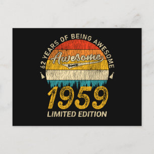66 Year Old 1959 Retro Awesome 66th Birthday Gift Postcard