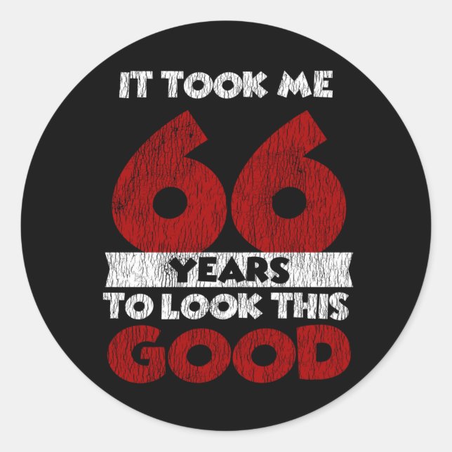 66 Year Old Bday Took Me Look Good 66th Birthday Classic Round Sticker (Front)