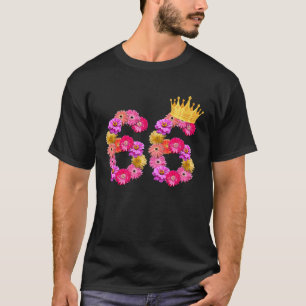 66 Year Old Birthday Women Flower Crown Its My 66t T-Shirt