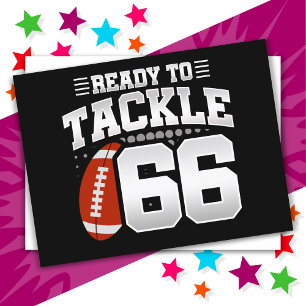 66 Year Old Tackle Football Party 66th Birthday Postcard