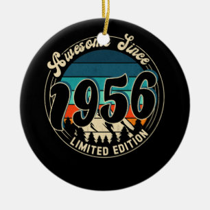 66 Year Old Vintage 66th Year Old Birthday 1956 Ceramic Ornament
