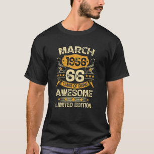 66 Year Old Vintage March 1956 66Th Birthday T-Shirt