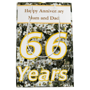 66th Anniversary Editable Medium Gift Bag