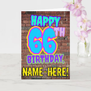 66th Birthday - Fun, Urban Graffiti Inspired Look Card