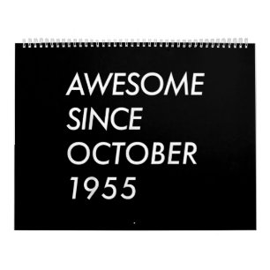 66th Birthday Gift Awesome Since October 1955 Calendar