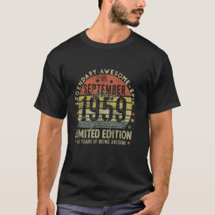 66th Birthday Gifts Vintage September 1959 66 Year T-Shirt