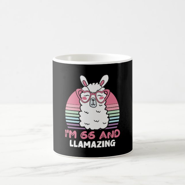 66th Birthday Llamazing Llama 66 Year Old Birthday Coffee Mug (Center)