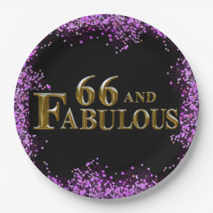 66th Birthday Paper Plate