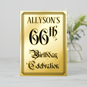 66th Birthday Party — Elegant Script + Custom Name