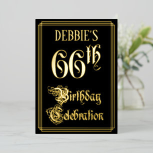 66th Birthday Party — Fancy Script & Custom Name