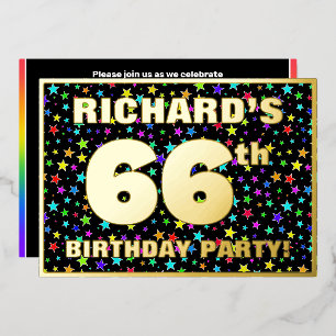 66th Birthday Party — Fun, Colourful Stars Pattern