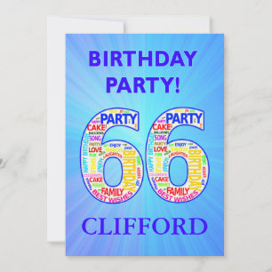 66th Birthday Party Invitation Add a Name