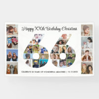 66th Birthday Party Number 66 Photo Collage