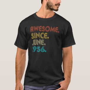 66th Birthday  Vintage Awesome Since June 1956 66  T-Shirt