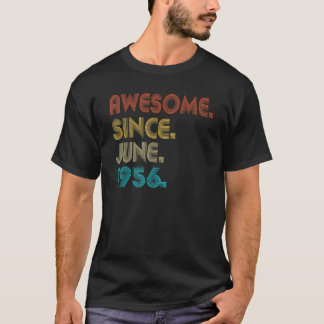 66th Birthday  Vintage Awesome Since June 1956 66  T-Shirt