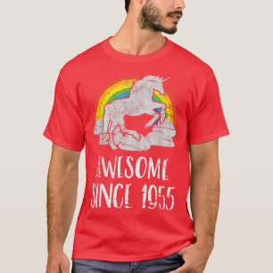 66th birthday, vintage unicorn, Awesome since 1955 T-Shirt