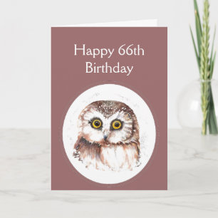 66th Birthday Who Loves You, Cute Owl Humour Card