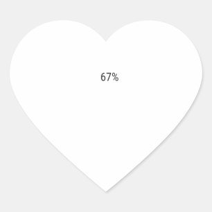 67% (1) HEART STICKER
