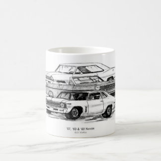 67, 63, 69 Novas - BW no border Coffee Mug