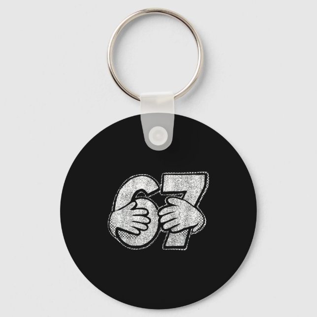 67 6 7 Hands Comic Style  Key Ring (Front)