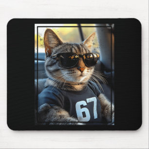 67 And Still Cool Funny Birthday Meme Cat  Mouse Pad