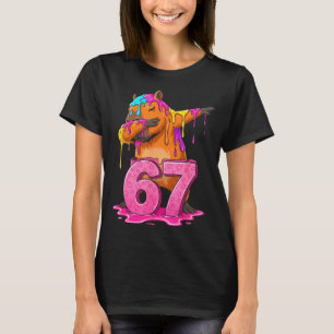 67 Animals Funny 67 Brainrot Youth Kids Capybara 6 T-Shirt