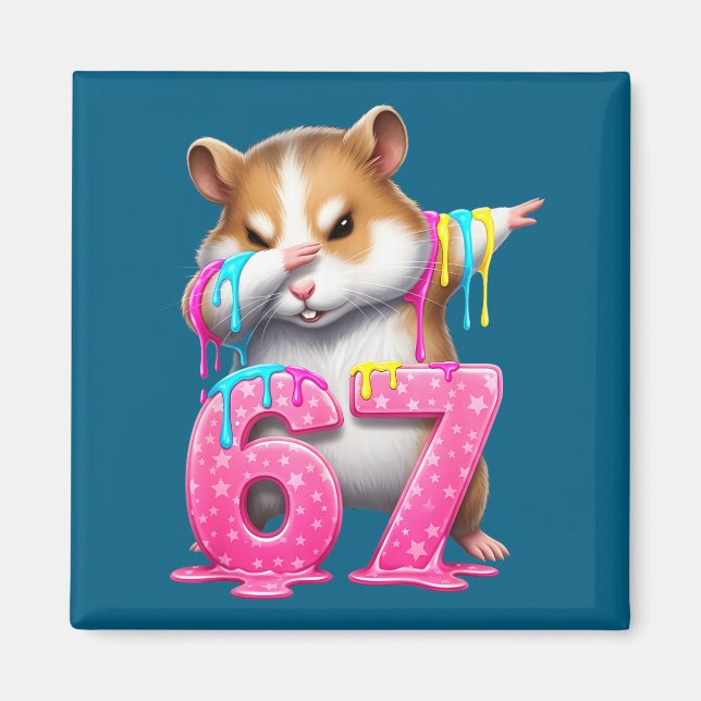 67 Animals Funny 67 Brainrot Youth Kids Hamster 67 Magnet (Front)