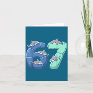 67 Animals Funny 67 Brainrot Youth Kids Shark 67  Card