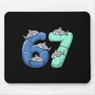 67 Animals Funny 67 Brainrot Youth Kids Shark 67  Mouse Pad