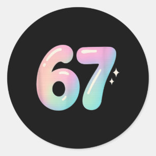 67 Aura Energy Alpha Slang Internet Meme  Classic Round Sticker