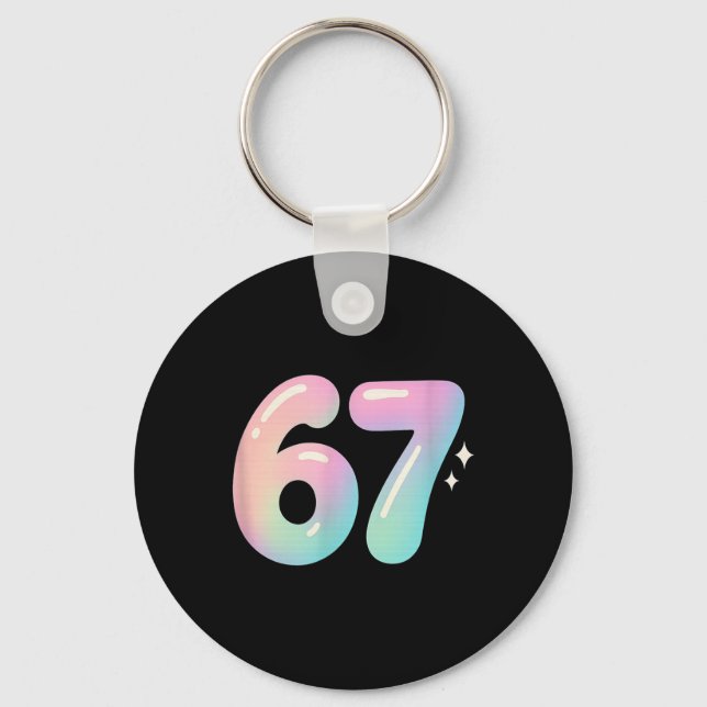 67 Aura Energy Alpha Slang Internet Meme  Key Ring (Front)