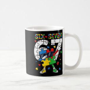 67 autism awareness puzzle dabbing six seven autis coffee mug