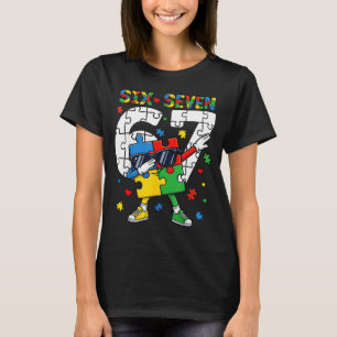67 autism awareness puzzle dabbing six seven autis T-Shirt