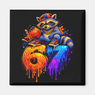 67 Basball Racoon Drip Kids Boys Youth Girls Magnet