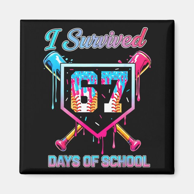 67 Baseball Ice Cream Drip Six Seven Meme Teachers Magnet (Front)