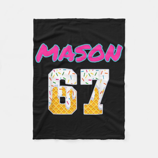 67 Baseball Meme Slang Viral Trend  Fleece Blanket (Front)