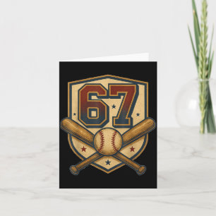 67 Baseball Meme Vintage Srts Crest Funny Retro 67 Card