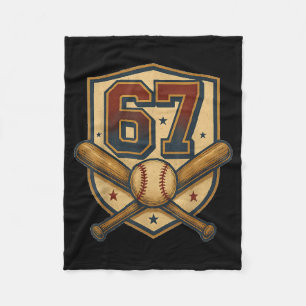 67 Baseball Meme Vintage Srts Crest Funny Retro 67 Fleece Blanket