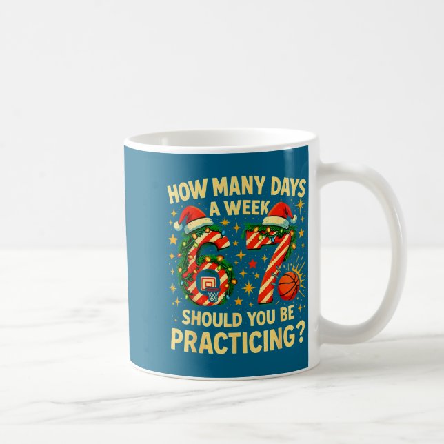 67 Basketball Christmas Funny Practice Meme Gift  Coffee Mug (Right)