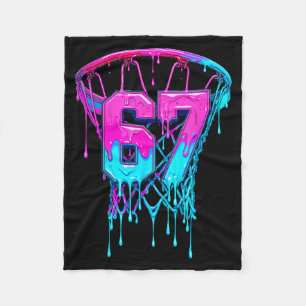 67 Basketball Drip Six Seven Funny  Fleece Blanket
