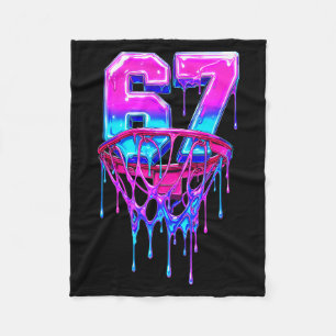 67 Basketball Drip Six Seven Funny  Fleece Blanket