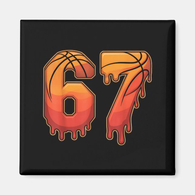67 Basketball Gen Alpha Slang Kids Drip Six Seven  Magnet (Front)