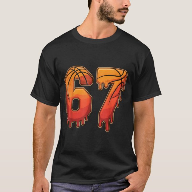 67 Basketball Gen Alpha Slang Kids Drip Six Seven  T-Shirt (Front)